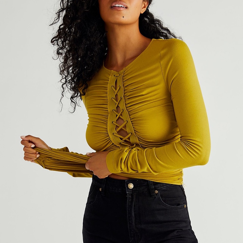 Free People Bella Lace-Up Top